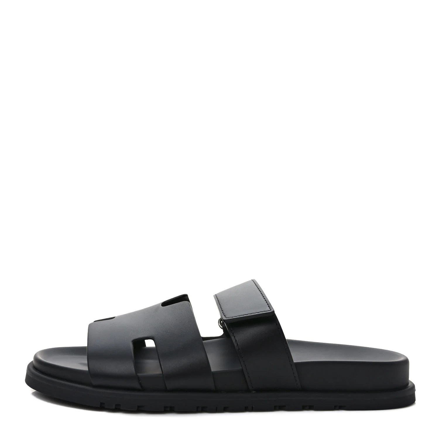 HERMES Calfskin Mens Chypre Sandals 42 Black | FASHIONPHILE (US)