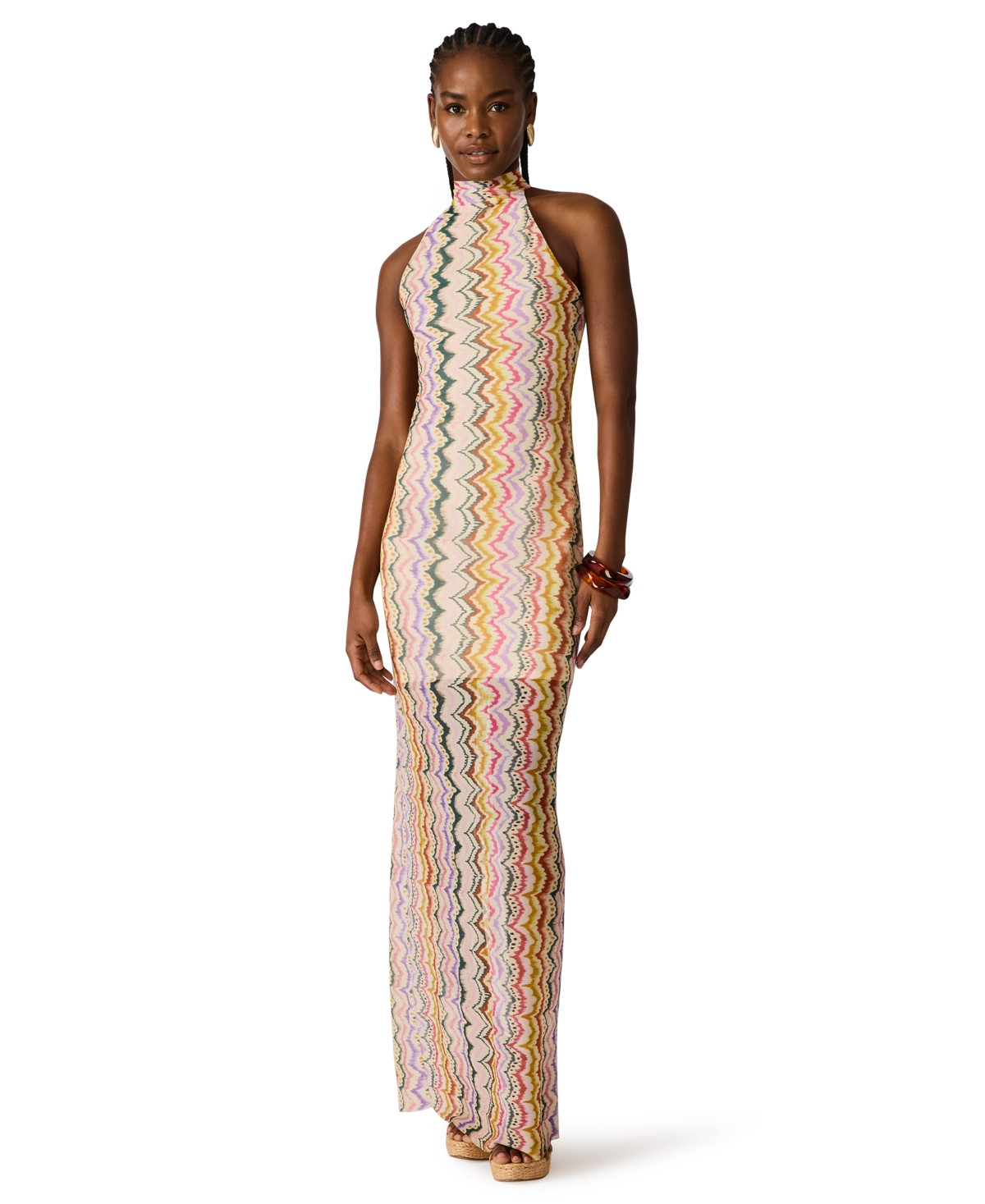 Steve Madden Women's Layra Halter-Neck Bodycon Dress - Rainbow Vision | Macy's