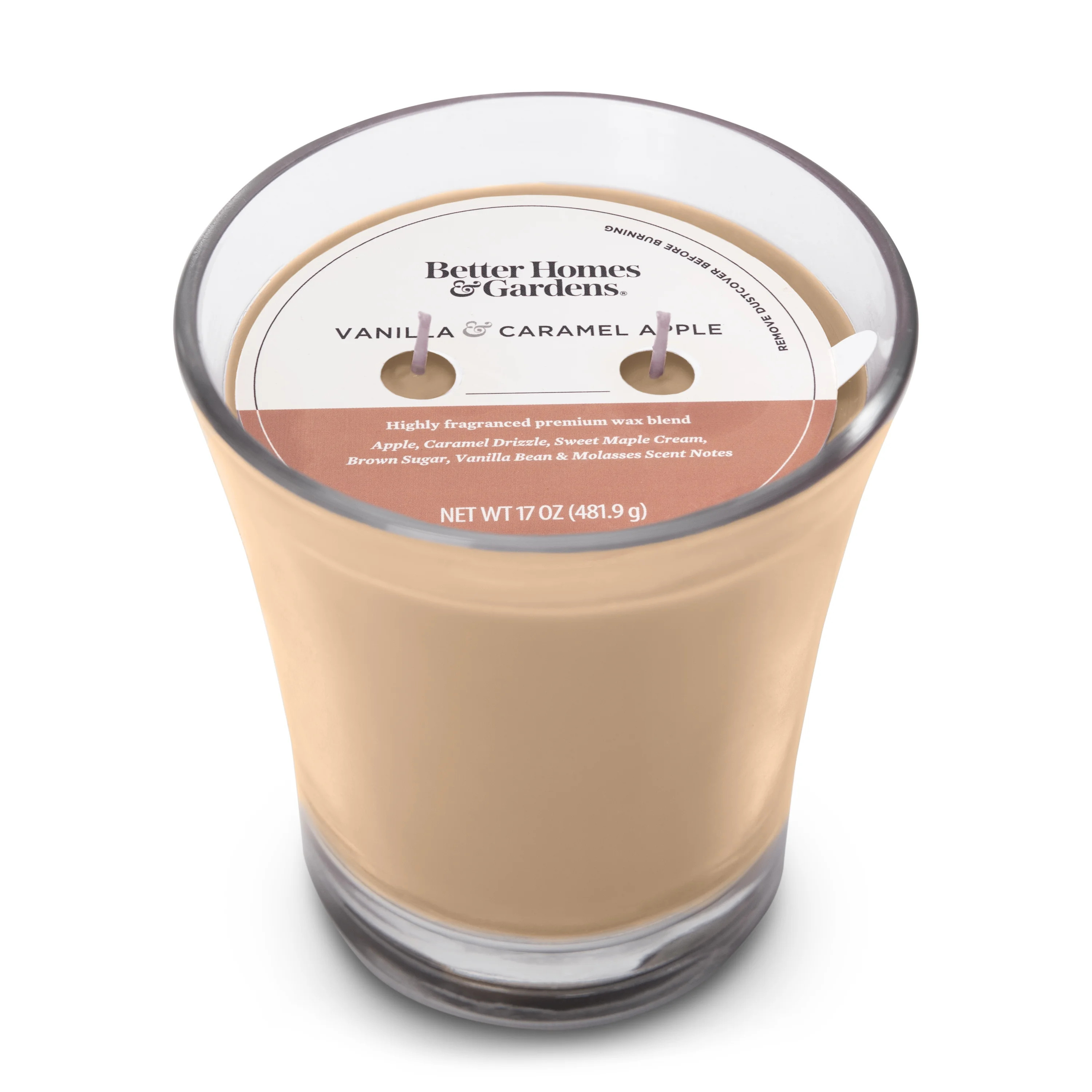 Better Homes & Gardens 17oz Vanilla Caramel Apple Scented 2-Wick Jar Candle | Walmart (US)