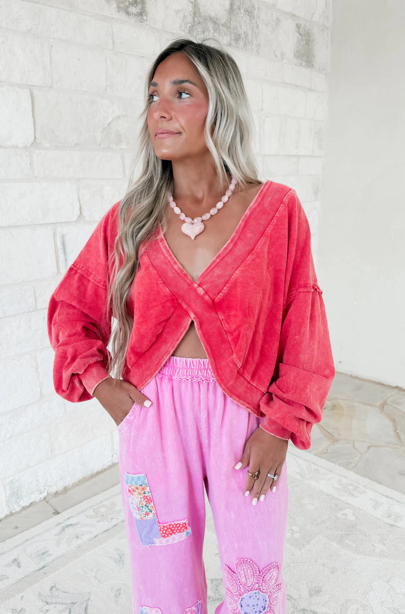 Catch the Vibe Criss Cross Mineral Wash Top | CK Squared Boutique