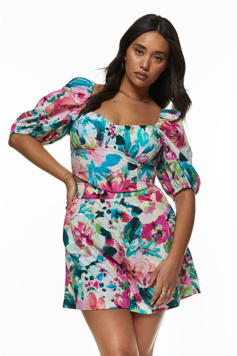 Puff-sleeved Cotton Blouse | H&M (US + CA)