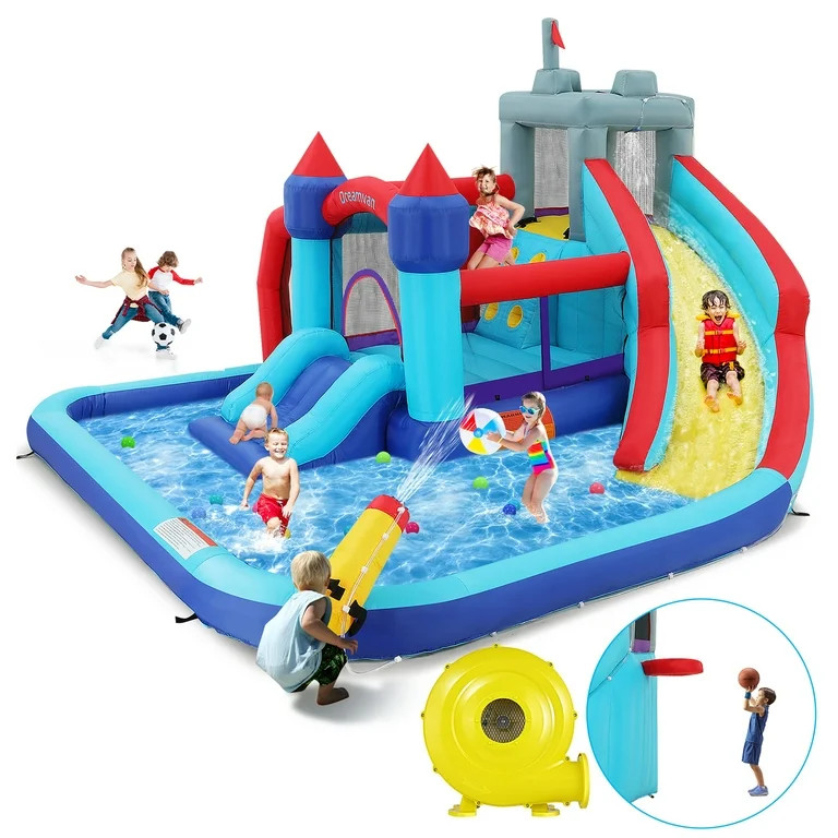 Qhomic Inflatable Bounce House for Toddlers with Blower, Children's Castle with Bouncing Slides, ... | Walmart (US)