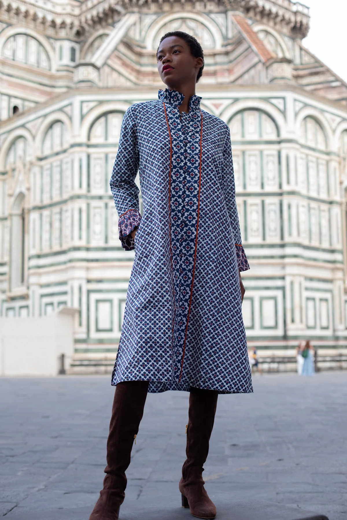 Montalcino Midi | Burgundy/Navy Piazza | SUE SARTOR