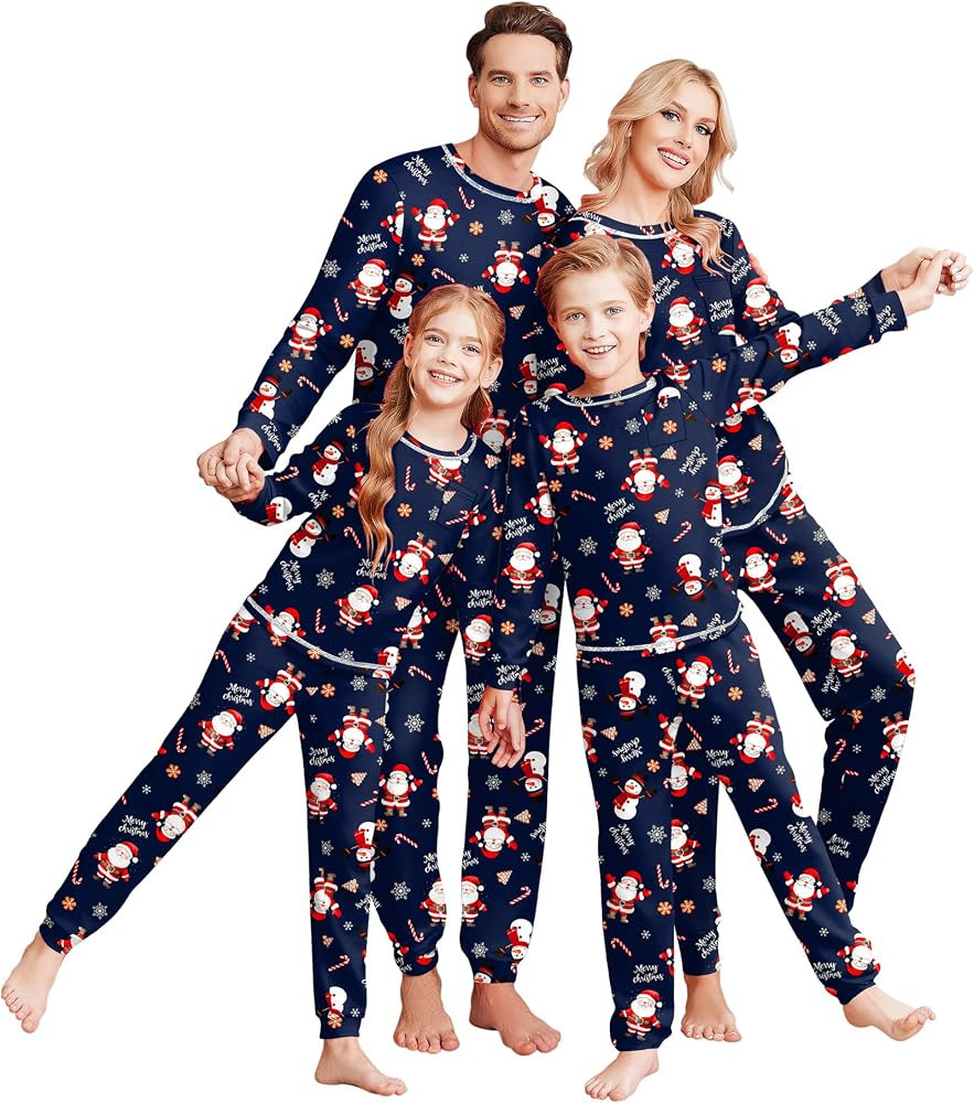 Ekouaer Family Christmas Pajamas Matching Sets Long Sleeve Holiday Pjs Sleepwear 2 Piece Lounge S... | Amazon (US)