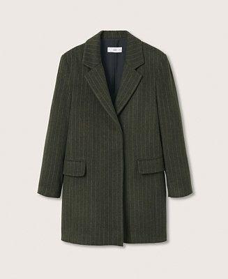 MANGO Women's Pinstripe Coat & Reviews - Coats & Jackets - Women - Macy's | Macys (US)