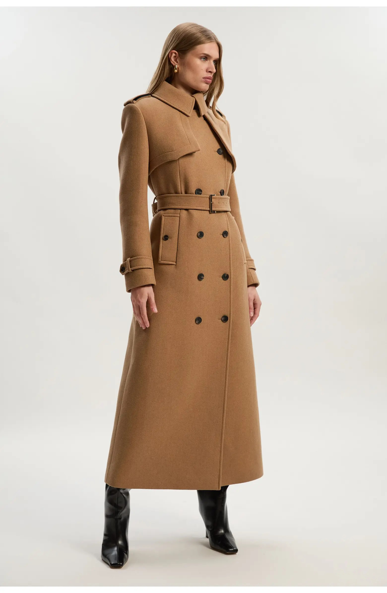 Karen Millen Wool Mix Belted Trench Maxi Coat | Nordstrom | Nordstrom