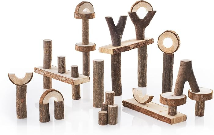 Guidecraft Branch Blocks - 36 Piece Kid's Natural Wooden Unit Building Set, Tree Block Stacking S... | Amazon (US)