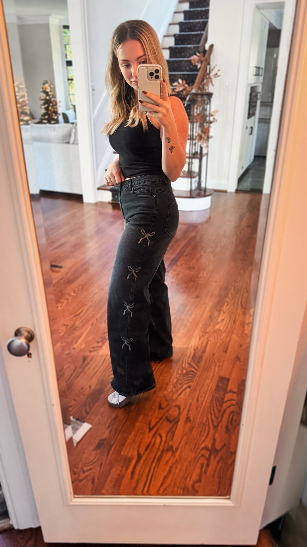 $24 adorable denim. Wearing size 4. 
Fits TTS