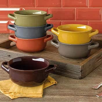 Over and back Comfort Food 6-piece Bowl Set Colored Stoneware Dishwasher and Microwave Safe | Amazon (US)