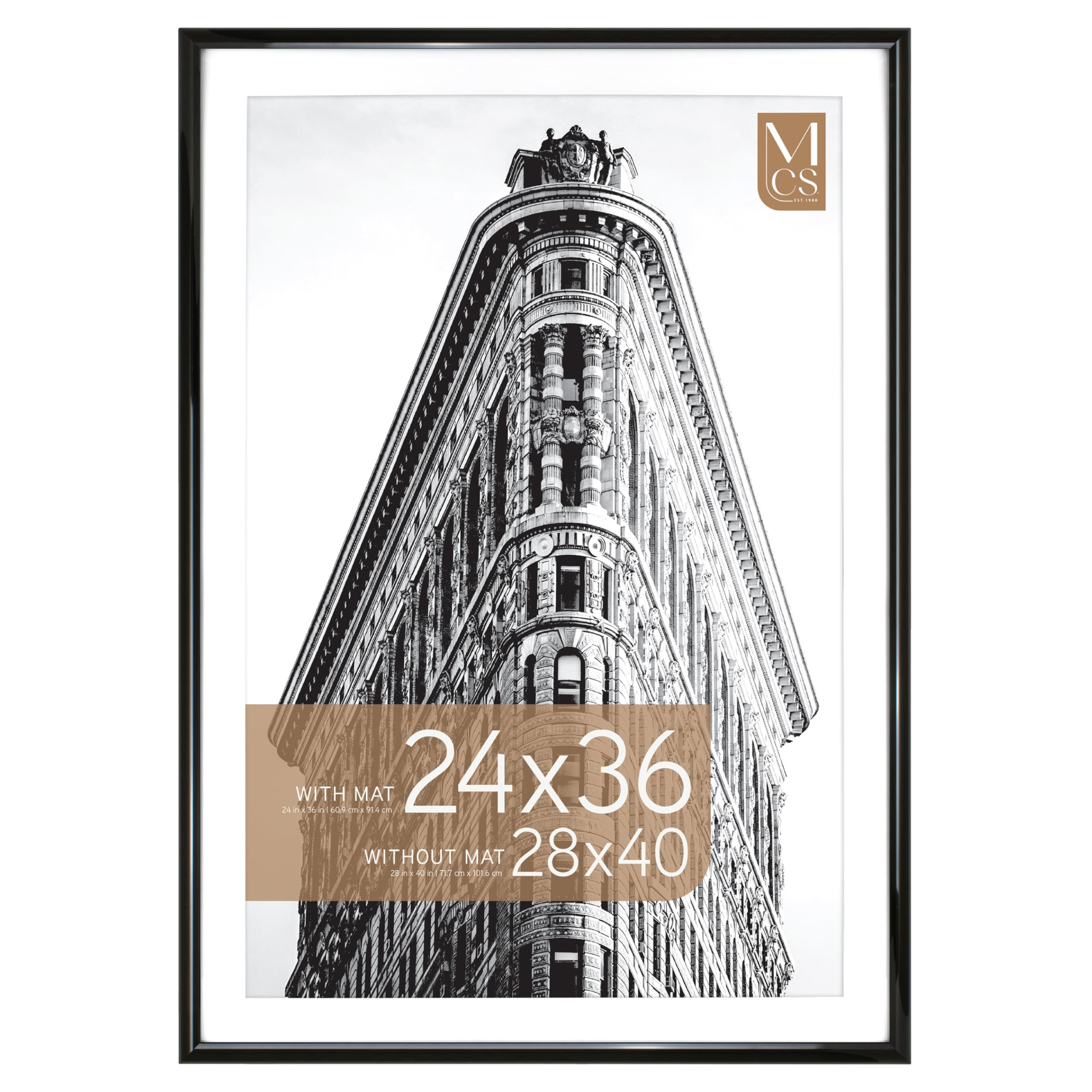 MCS Trendsetter 28x40 Poster Frame, Display Pictures 24x36 With Mat or 28x40 Without Mat, Vertica... | Amazon (US)