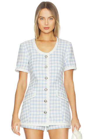 Maude Club Frances Jacket in Light Blue Gingham from Revolve.com | Revolve Clothing (Global)