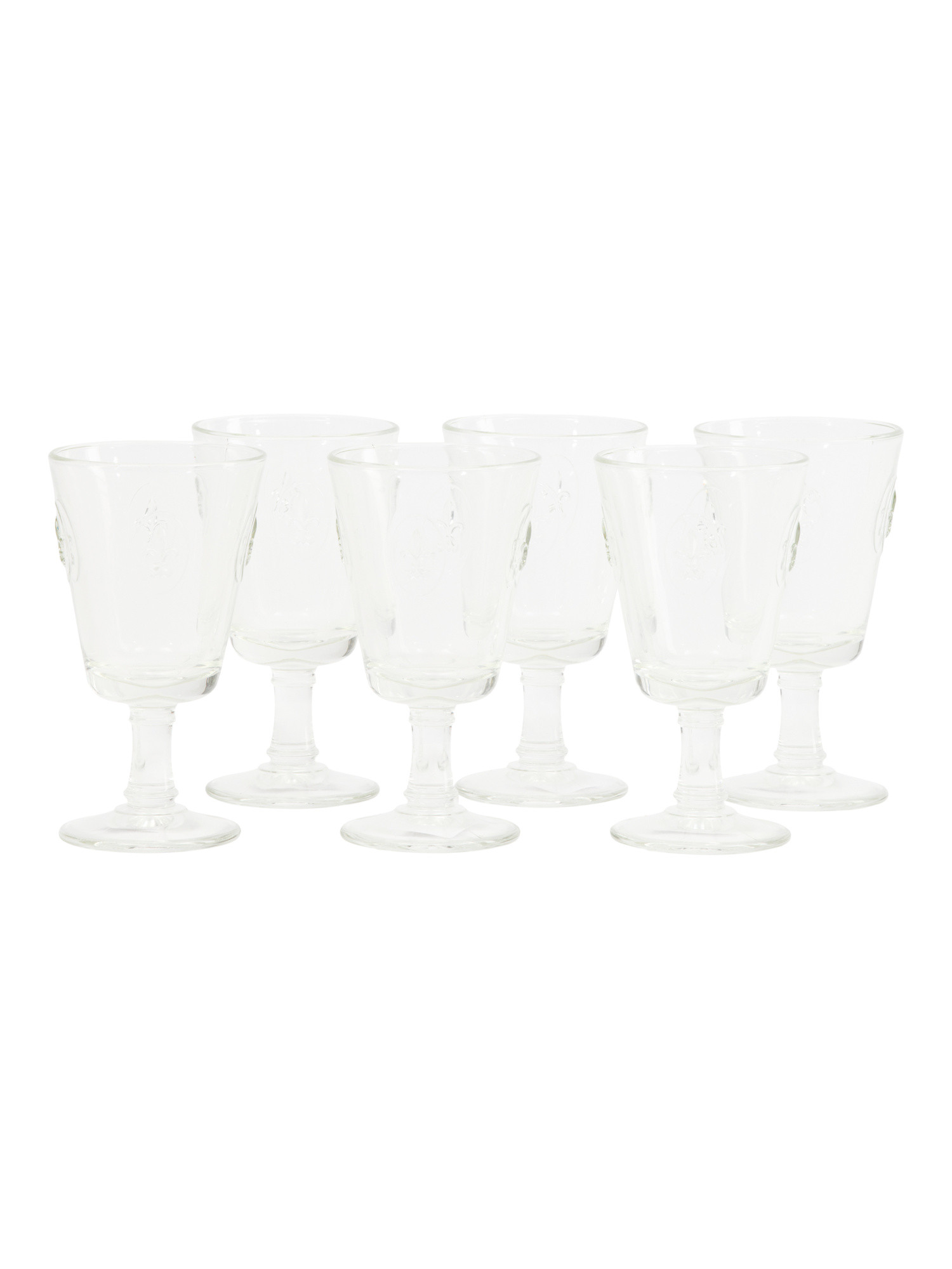 6pk Fleur De Lis Wine Glasses | TJ Maxx