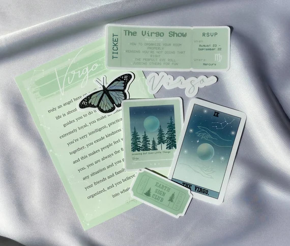 Virgo Sticker Pack & Zodiac Sign Description Art Print  - Etsy | Etsy (US)