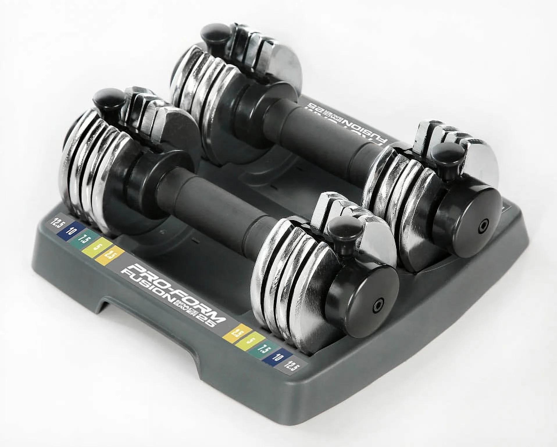 ProForm 12.5 lb. Adjustable Dumbbell Set with Storage Tray, Pair | Walmart (US)
