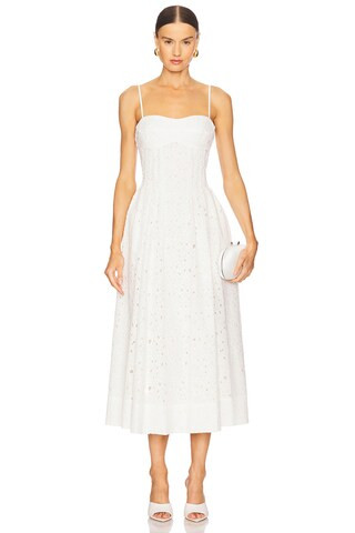 SIMKHAI Kittiya Midi Dress in White from Revolve.com | Revolve Clothing (Global)
