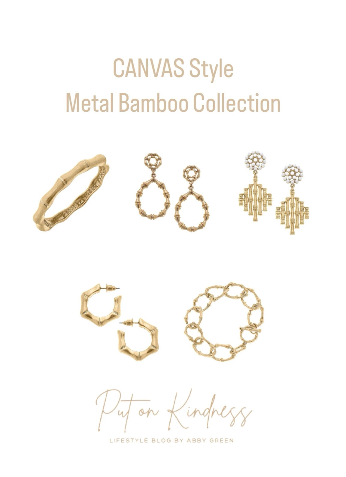 Bamboo gold bracelet. Pearl drop earrings. Bangles. Small hoop earrings. 

#LTKworkwear #LTKstyletip #LTKunder50