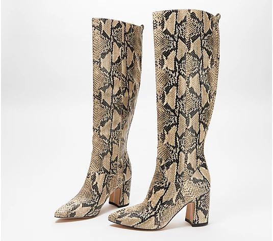 Sam Edelman Snake-Print Tall-Shaft Boots - Hai | QVC