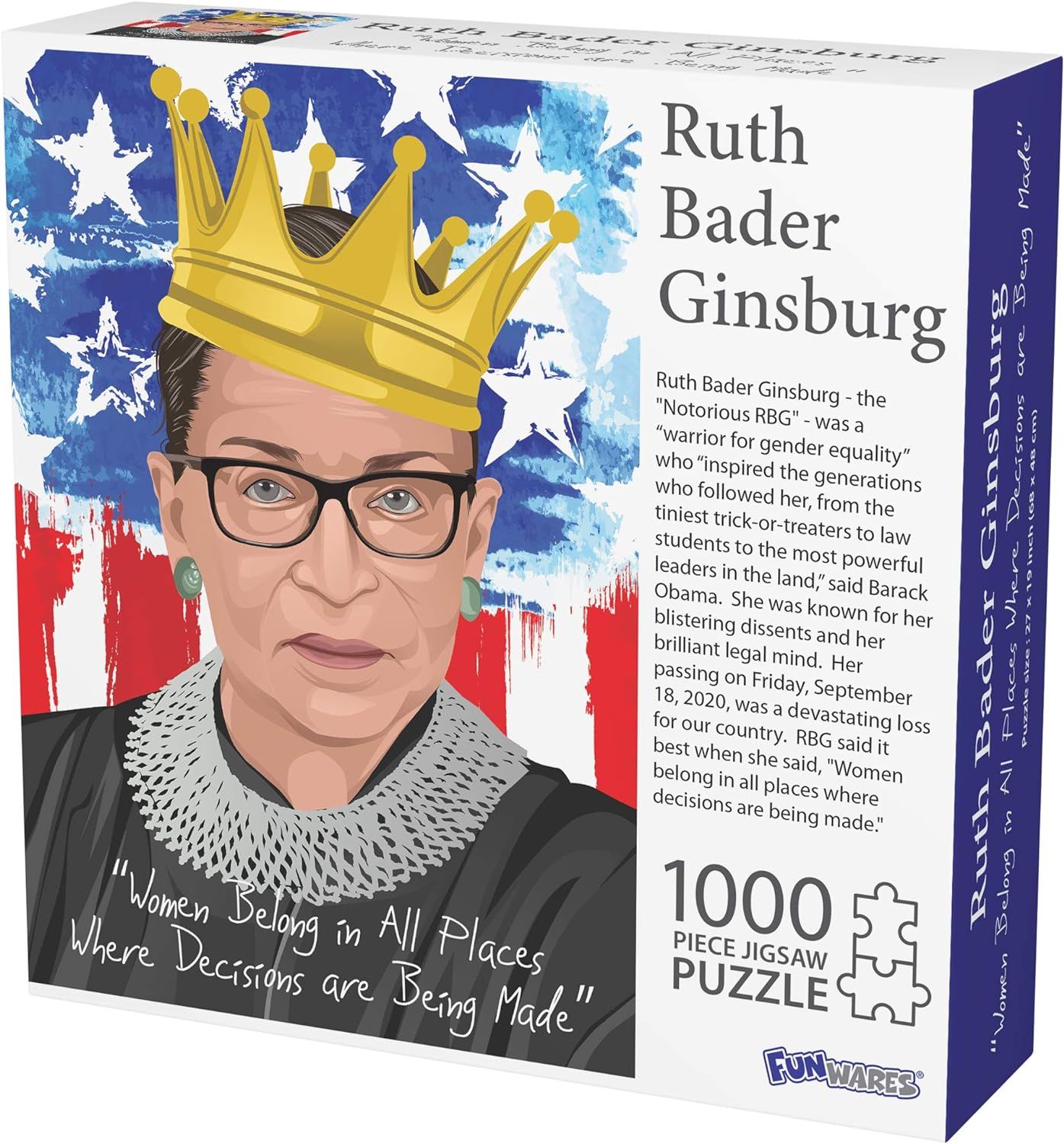 1000 Piece Puzzle, Ruth Bader Ginsburg Collectible, Notorious RBG Inspirational Quote, Women Belo... | Amazon (US)