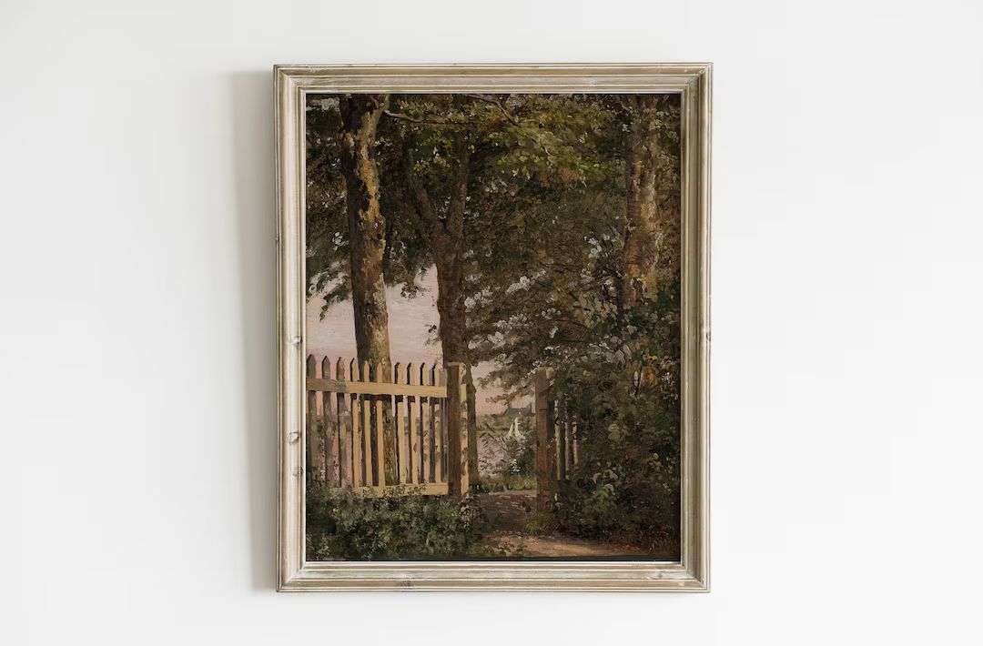 Cottage Garden Print, Vintage Oil Painting, Farmhouse Decor PRINTABLE 238 - Etsy | Etsy (US)