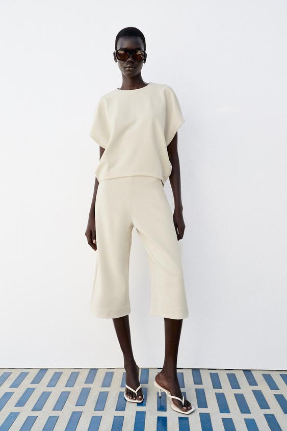 Zara - Crop Top - Ecru - L - Woman | Zara Canada