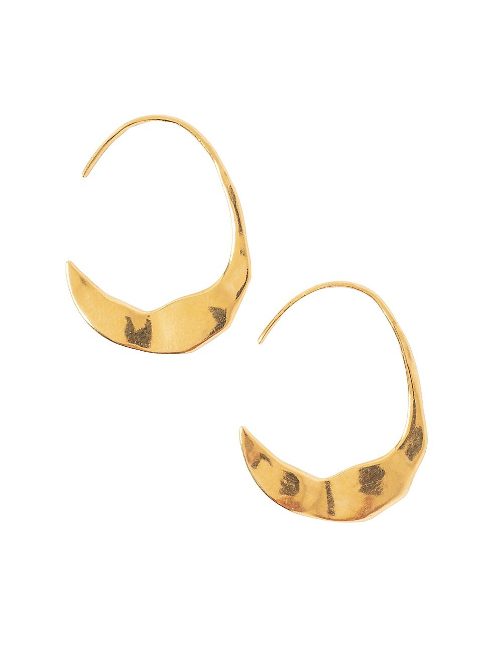 18K-Gold-Plated Hammered Crescent Hoop Earrings | Saks Fifth Avenue