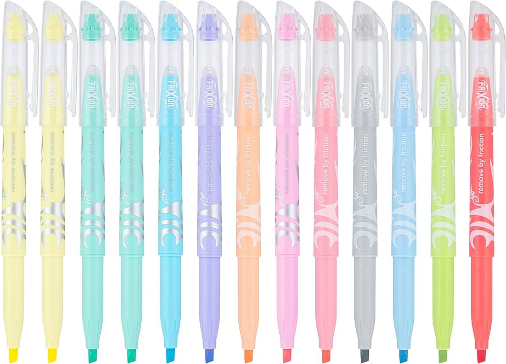 Pilot, FriXion Light Pastel Erasable Highlighters, Chisel Tip, Pack of 14, Assorted Colors | Amazon (US)
