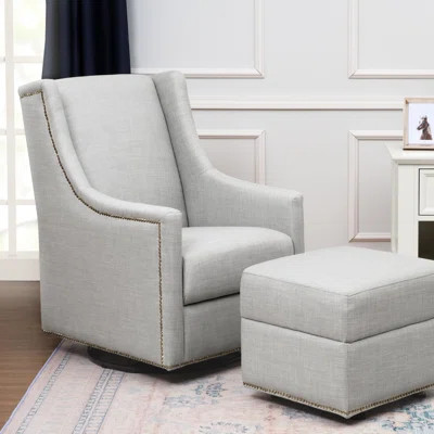 Million Dollar Baby Classic Harper Glider and Ottoman Upholstery: Light Grey | Wayfair North America