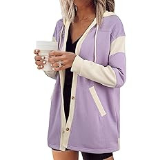 SHEWIN Jackets For Women Casual Long Sleeve Button Down Hoodies Shackets Womens Fall Fashion 2025 | Amazon (US)