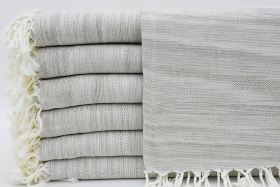 Beach Towel,Hammam Towel,Massage Towel,Gray Towel,Sauna Towel,42"x62",Shower Towel,Handmade Towel... | Etsy (US)