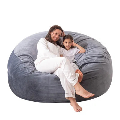 [Velvet Fabric] Large Bean Bag Chair: Memory Foam Bean Bag Chairs For Teens With Filling,Kids Bean Bag Chair With Filler Included,Soft Faux Fur Fabric | Wayfair North America