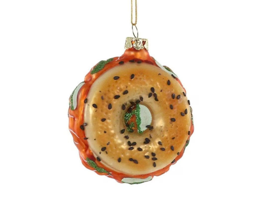 Bagel With Lox Glass Christmas Ornament | Etsy (US)