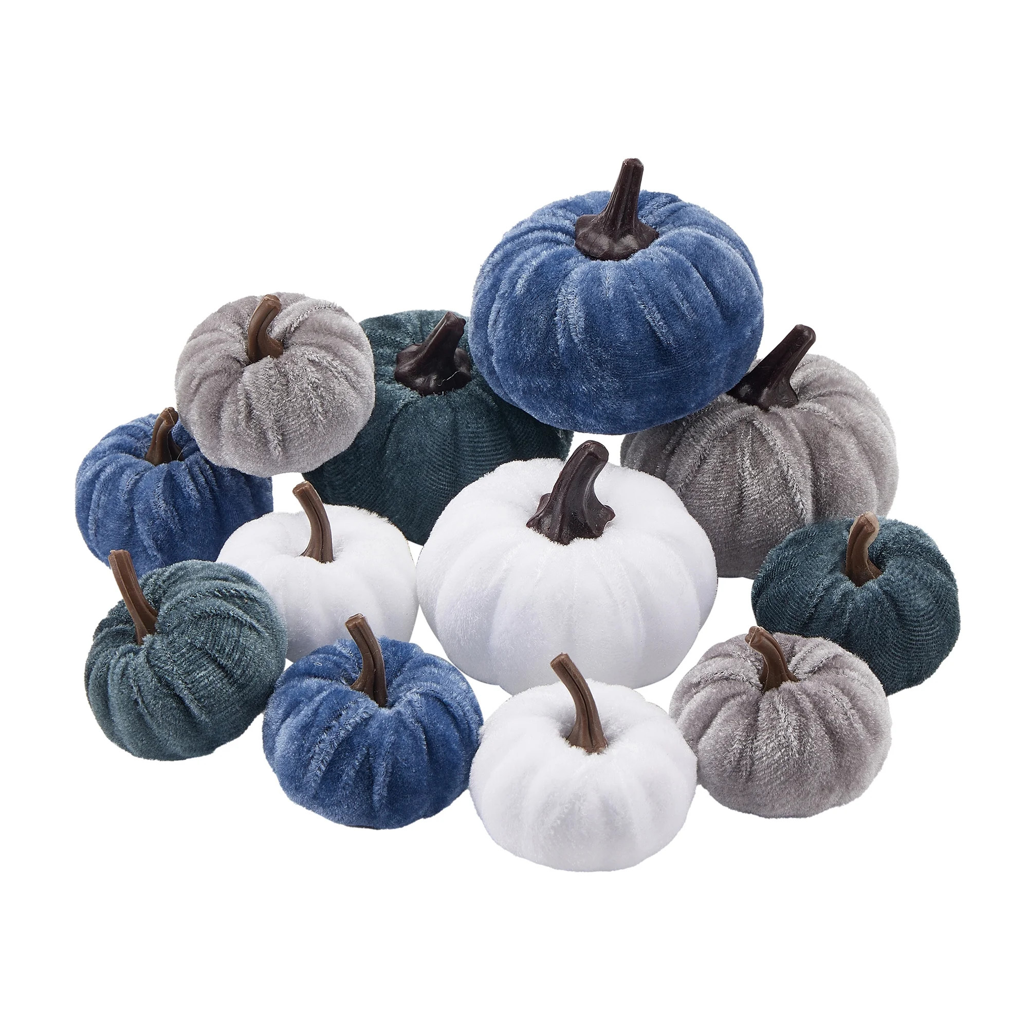 Tsseiatte Halloween Artificial Pumpkins Fake Velvet Pumpkins Table Centerpiece for Farmhouse Fall... | Walmart (US)
