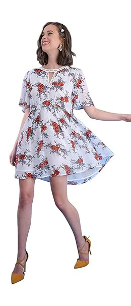 Umgee Women's Floral Bell Sleeve Keyhole Dress | Amazon (US)