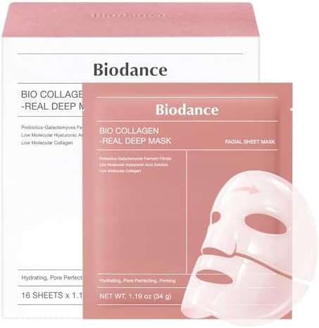 BIODANCE Bio-Collagen Real Deep Mask, Hydrating Overnight Hydrogel Face Mask, Pore Minimizing, Pl... | Amazon (US)