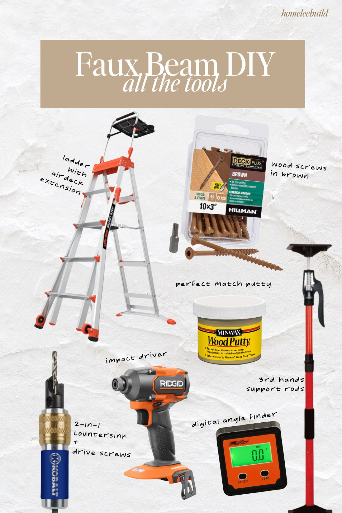 All the essentials to get you started on your faux beam DIY project ✨ 
#fauxbeam #diytools 

#LTKhome #LTKFind #LTKunder50