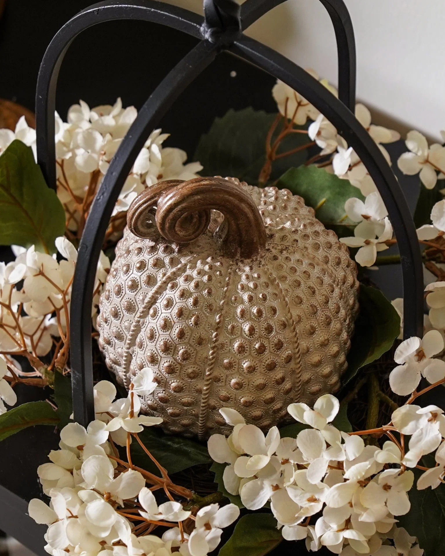 Resin Beige Textured Pumpkin | MJHome