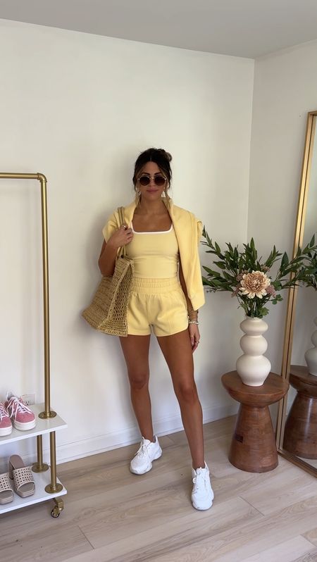 Everyday outfit , comfy yellow shorts and pullover (small) with a matching tank (medium)

Causal outfits | everyday outfit | Abercrombie style | errand outfits | yellow set 

#LTKStyleTip #LTKFindsUnder50 #LTKVideo