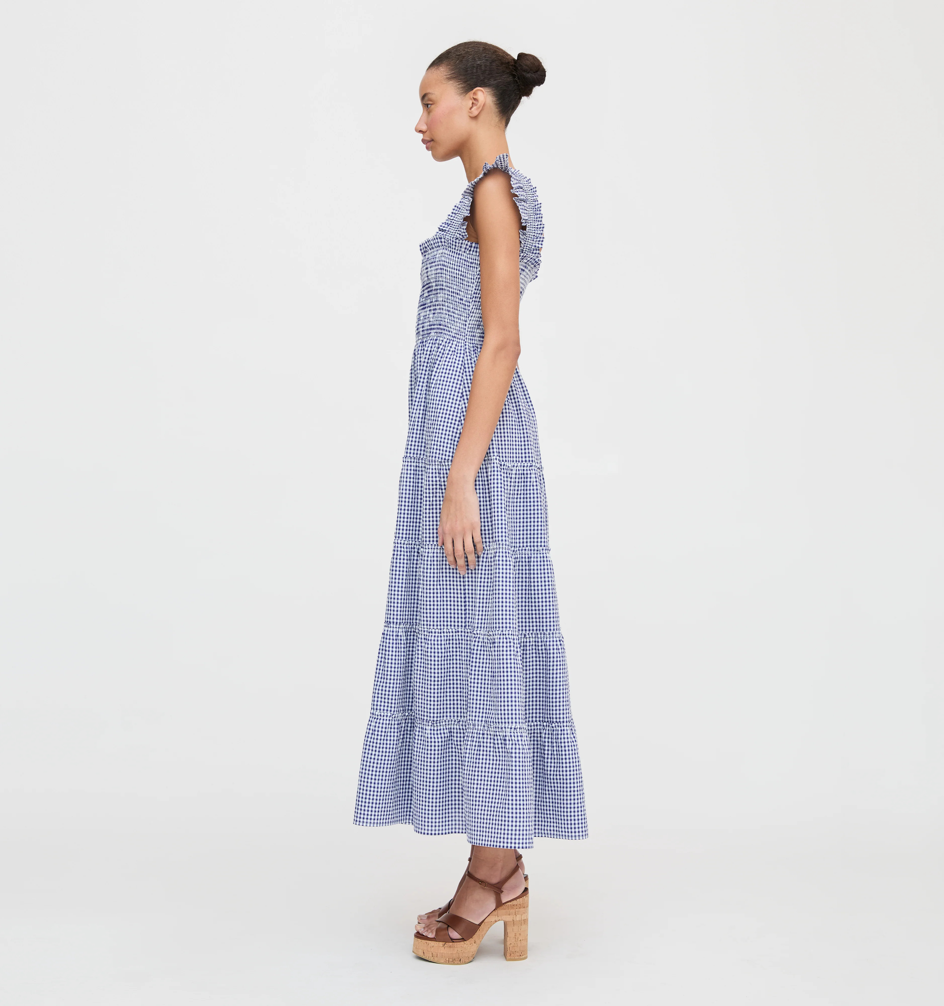The Ellie Maxi Nap Dress - Navy Gingham | Hill House Home US