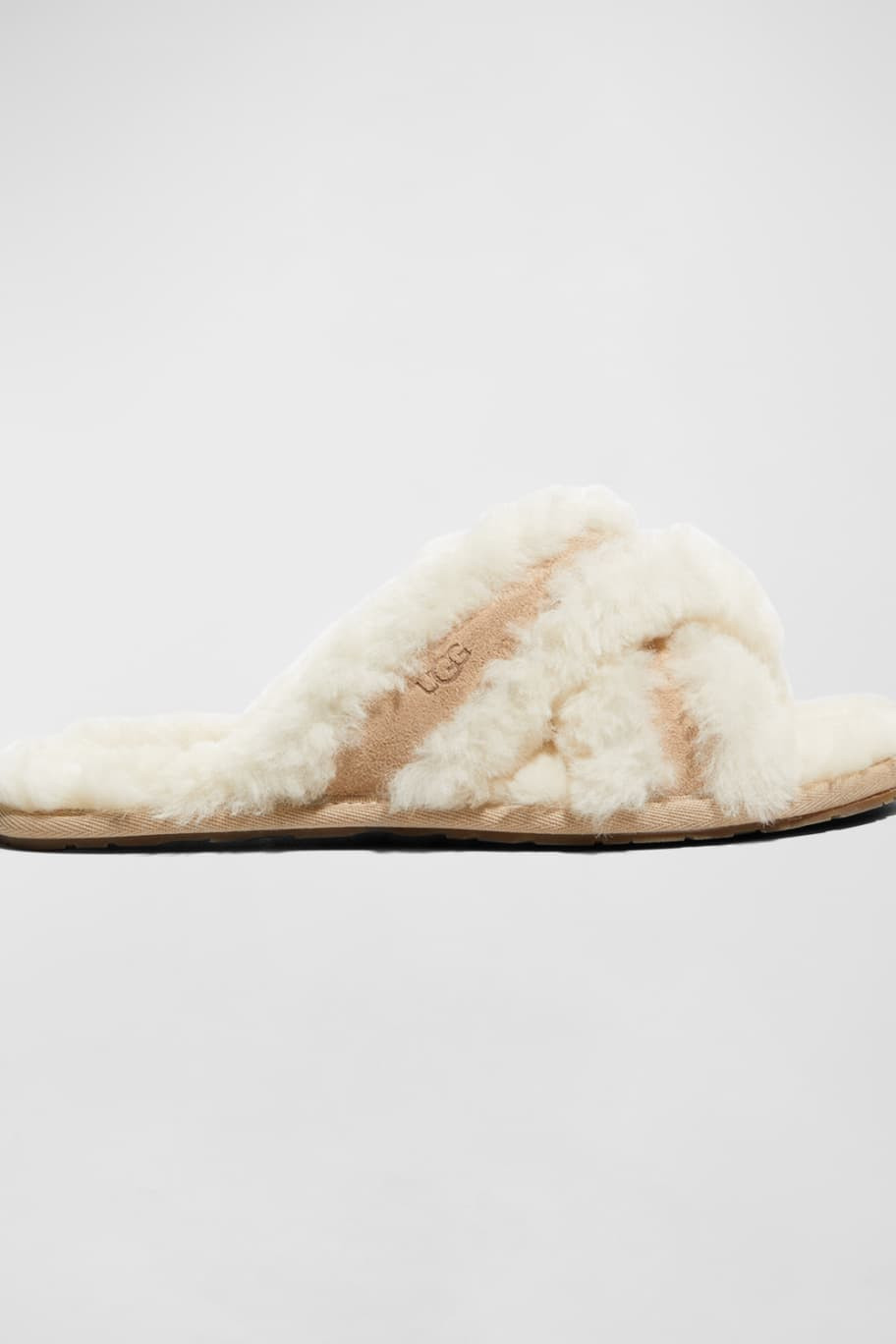 UGG Scuffita Crisscross Shearling Slippers | Neiman Marcus