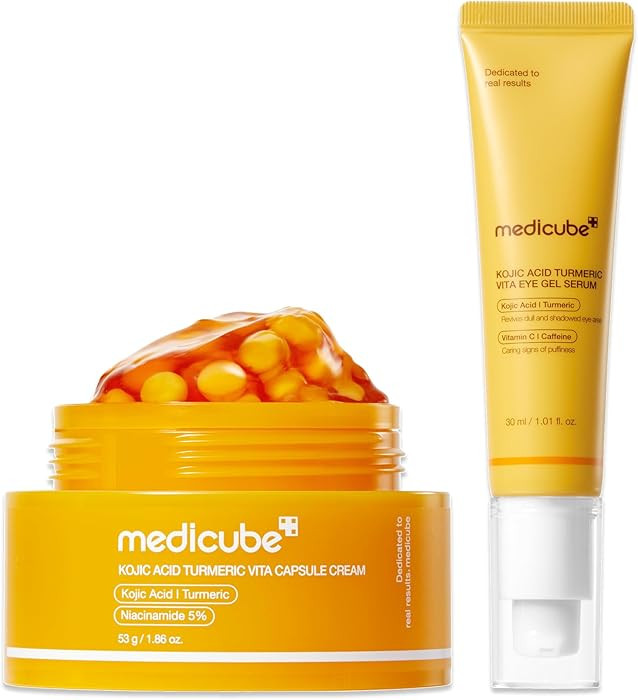 medicube Kojic Acid Brightening & Hydration Duo: Kojic Acid Capsule Cream and Eye Gel Serum | All... | Amazon (US)