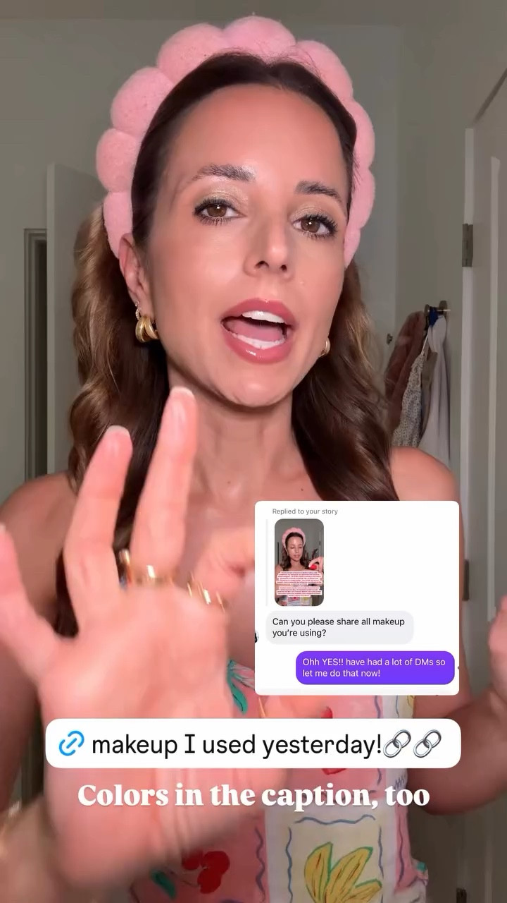 Some of my favorite everyday makeup! Let’s do our makeup together! Makeup routine. I have combination skin and am 38-years-old. 

*Absolutely love the Colorscience flex face shield (color medium) and bronzer! Has SPF 50 and is perfect for summertime. Buildable and can be worn on its own. 
*m.ph weightless serum foundation in shade 120 - plumps your skin and is buildable
*Lys bronzing stick in harmony
*Lys brightening concealer in MG2
*Kosas setting powder in translucent candy
*Lawless powder in medium
*saie bronzing powder 
*bare minerals blonzer in kiss of rose
*Ilia eyeshadow stick in eye stylus
*Ilia eyeshadow palette in warm nude
*Lipliner in rosewood
*Lipstick in rosewater
*Lipgloss in velvet 

#LTKselfcare #LTKBeauty #LTKmorningroutine