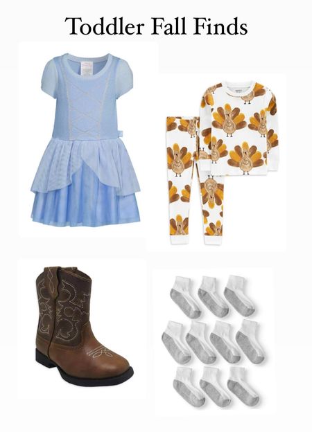 Went to Walmart this morning and grabbed these great finds! The Cinderella sweater dress is perfect for my little girl and I got the matching turkey pjs for both kids! Grabbed some cowboy boots and ankle socks for my son in his new size for Fall & Winter!

#LTKkids #LTKSale #LTKSeasonal