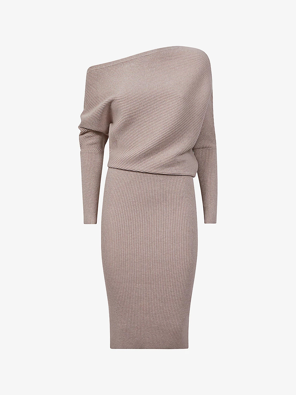 Lara off-the-shoulder stretch-knit midi dress | Selfridges