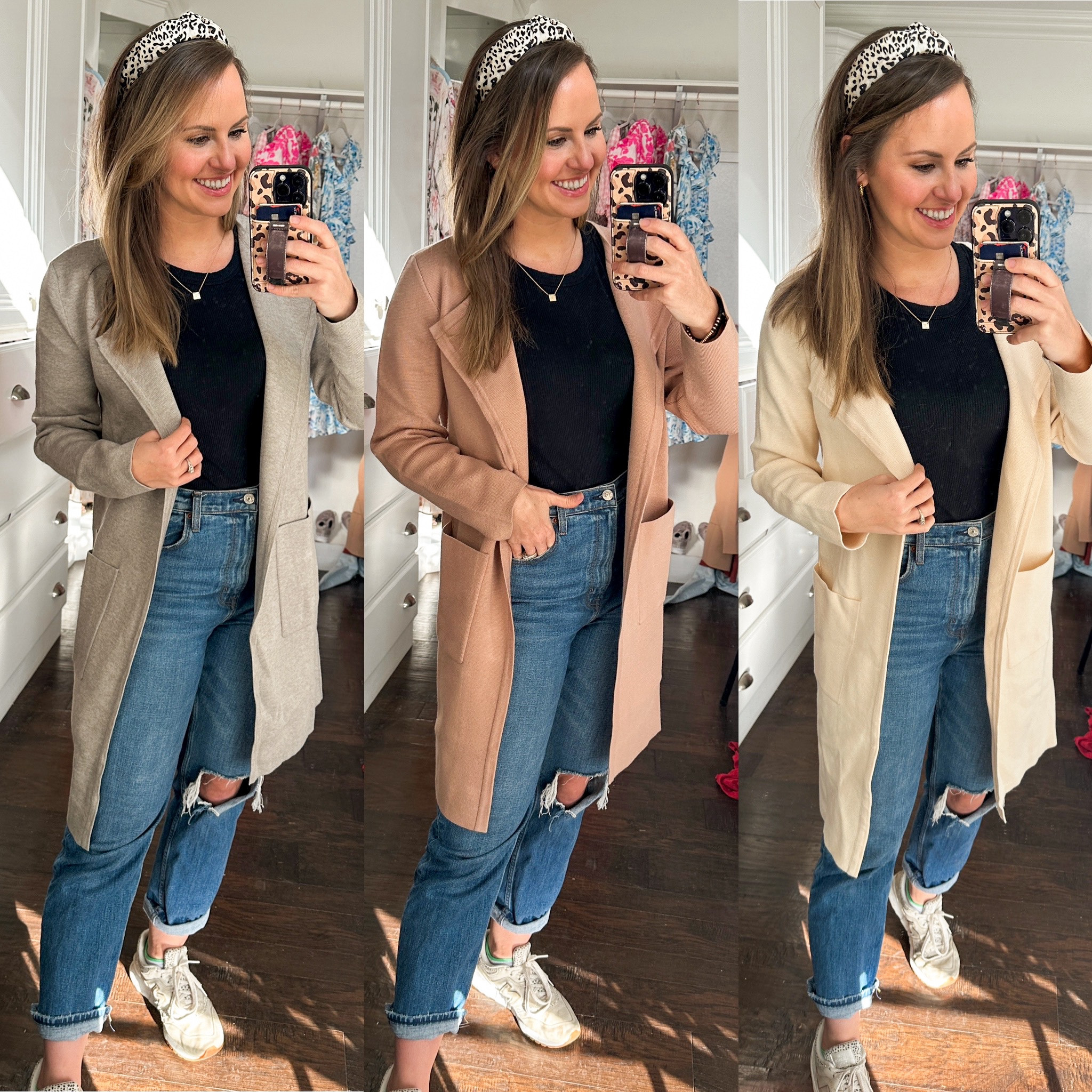 Amazon spring outfit—  wearing medium in this bestselling coatigan (coat / cardigan), ribbed high neck tank top, and paired w my favorite Abercrombie jeans & leopard new balance sneakers! 

Perfect for casual or dress up for work or date night! Jacket would be cute over dresses too! 


#LTKworkwear #LTKfindsunder50 #LTKSeasonal