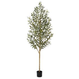 6 ft. Artificial Olive Tree in Pot Tall Fake Plant with Faux Branches and Fruits for Modern Offic... | The Home Depot