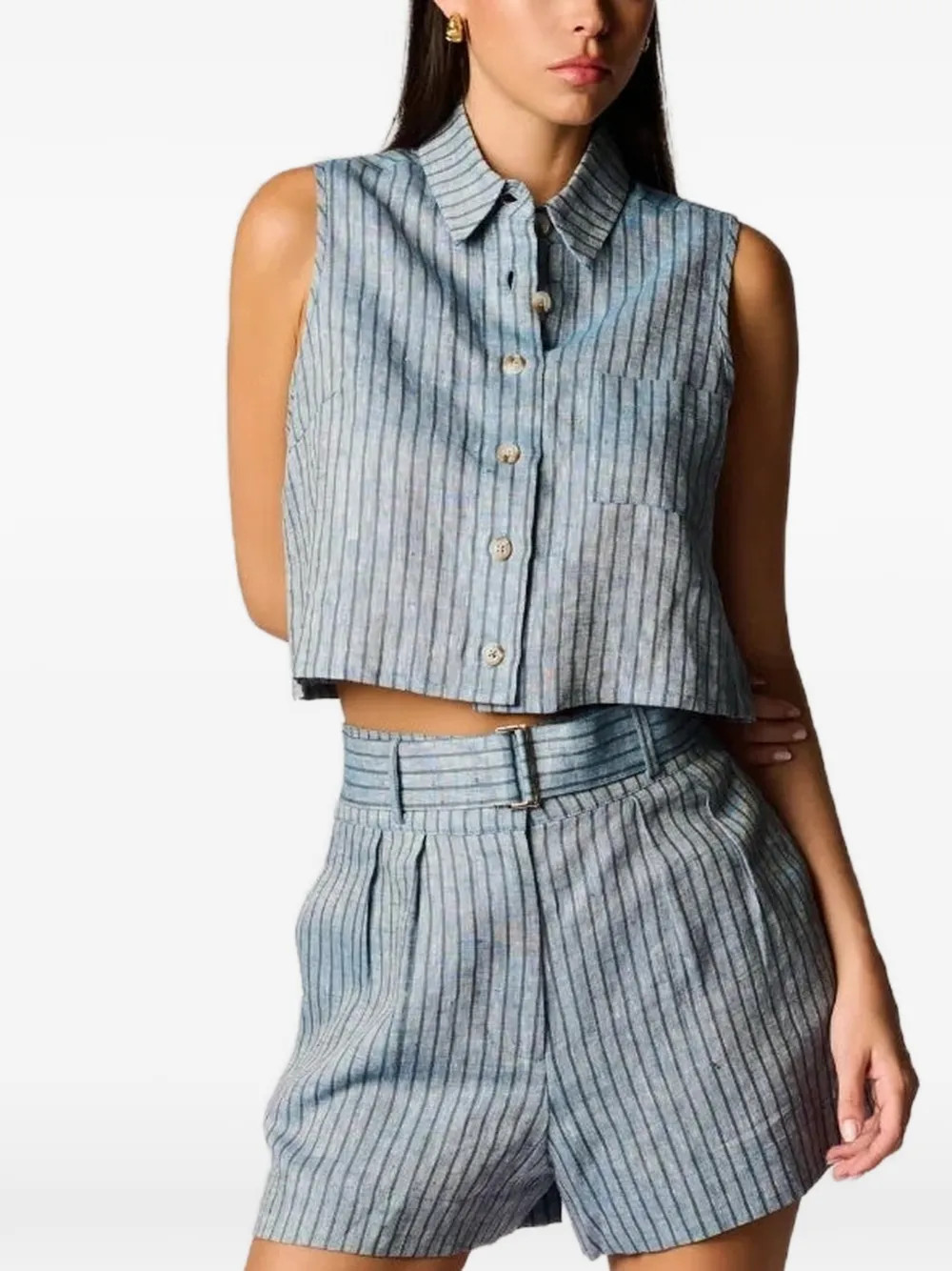 Katja striped collared top | Farfetch Global