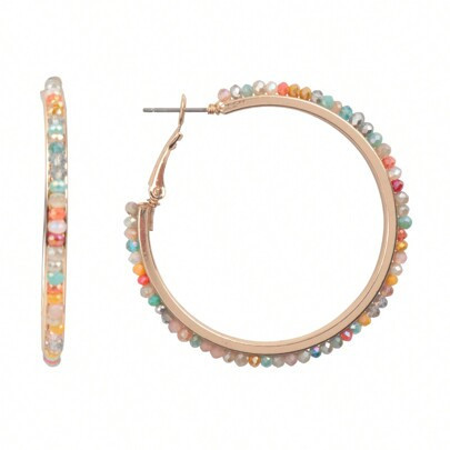 Boho Pave Rhinestone Hoop Earrings | SHEIN