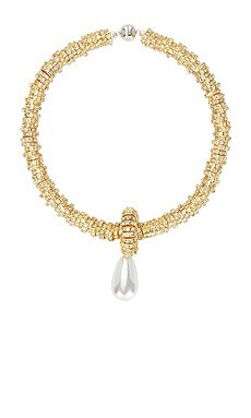 Julietta Pearl Drop Gold Necklace in Gold from Revolve.com | Revolve Clothing (Global)