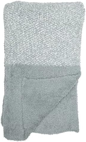 Barefoot Dreams Luxe Heathered Stripe Throw Blanket - 60" x 45" (Sage Green / Pearl) | Amazon (US)