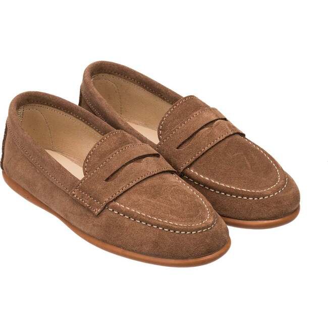 Suede Penny Loafer, Toffee | Maisonette